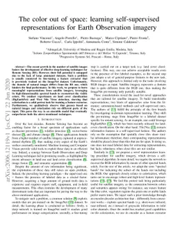 The color out of space: learning self-supervised representations for
  Earth Observation imagery