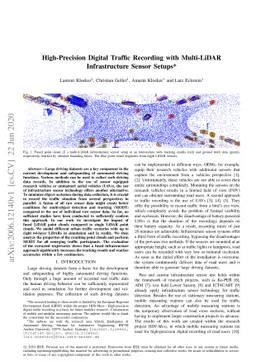 High-Precision Digital Traffic Recording with Multi-LiDAR Infrastructure
  Sensor Setups