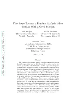 First Steps Towards a Runtime Analysis When Starting With a Good
  Solution