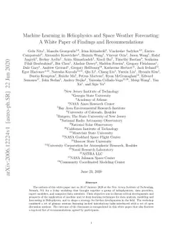 Machine Learning in Heliophysics and Space Weather Forecasting: A White
  Paper of Findings and Recommendations