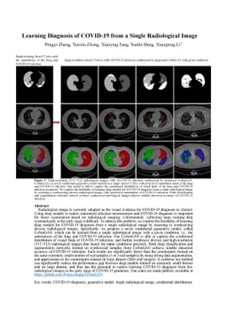 Learning Diagnosis of COVID-19 from a Single Radiological Image