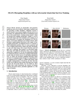 OGAN: Disrupting Deepfakes with an Adversarial Attack that Survives
  Training