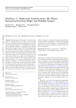 Pix2Vox++: Multi-scale Context-aware 3D Object Reconstruction from
  Single and Multiple Images