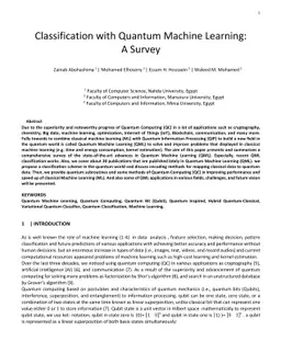 Classification with Quantum Machine Learning: A Survey
