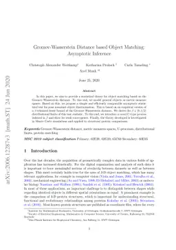 Gromov-Wasserstein Distance based Object Matching: Asymptotic Inference