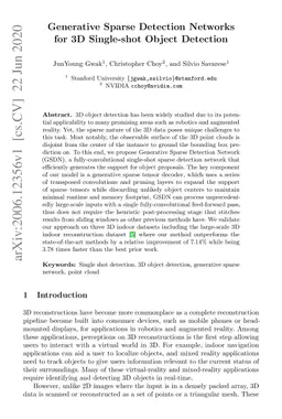 Generative Sparse Detection Networks for 3D Single-shot Object Detection