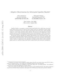 Adaptive Discretization against an Adversary: Lipschitz bandits, Dynamic Pricing, and Auction Tuning