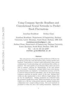 Using Company Specific Headlines and Convolutional Neural Networks to
  Predict Stock Fluctuations