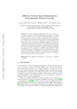 Effective Version Space Reduction for Convolutional Neural Networks
