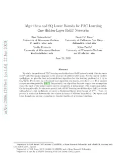 Algorithms and SQ Lower Bounds for PAC Learning One-Hidden-Layer ReLU
  Networks