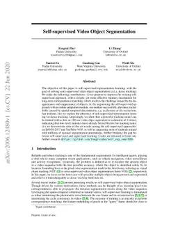 Self-supervised Video Object Segmentation