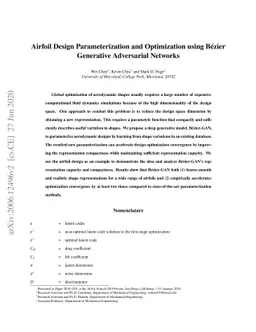 Airfoil Design Parameterization and Optimization using Bézier
  Generative Adversarial Networks