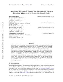 A Causally Formulated Hazard Ratio Estimation through Backdoor
  Adjustment on Structural Causal Model