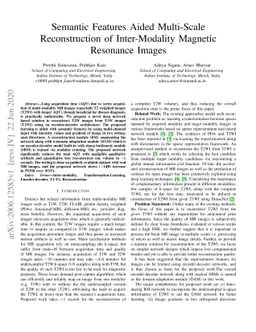 Semantic Features Aided Multi-Scale Reconstruction of Inter-Modality
  Magnetic Resonance Images