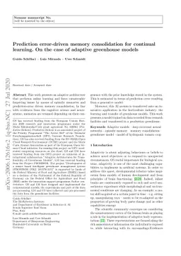 Prediction error-driven memory consolidation for continual learning. On
  the case of adaptive greenhouse models