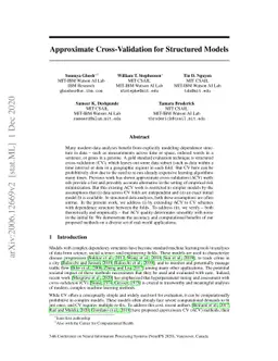 Approximate Cross-Validation for Structured Models