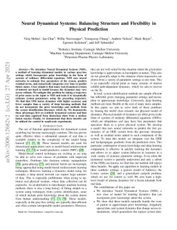 Neural Dynamical Systems: Balancing Structure and Flexibility in
  Physical Prediction