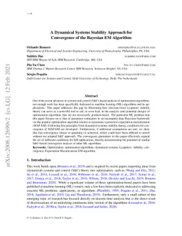 A Dynamical Systems Approach for Convergence of the Bayesian EM
  Algorithm