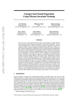 Unsupervised Sound Separation Using Mixture Invariant Training
