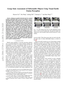 Grasp State Assessment of Deformable Objects Using Visual-Tactile Fusion
  Perception