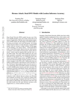 Hermes Attack: Steal DNN Models with Lossless Inference Accuracy