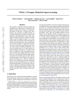 SWAG: A Wrapper Method for Sparse Learning