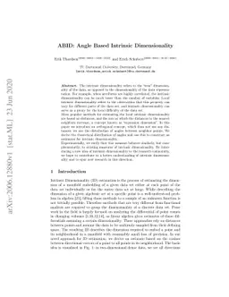 ABID: Angle Based Intrinsic Dimensionality