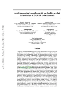 A self-supervised neural-analytic method to predict the evolution of COVID-19 in Romania