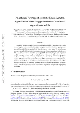 An efficient Averaged Stochastic Gauss-Newton algorithm for estimating
  parameters of non linear regressions models