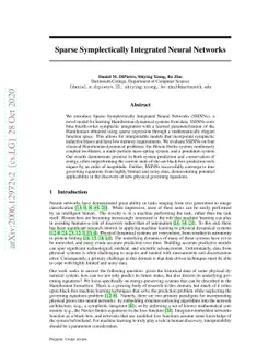 Sparse Symplectically Integrated Neural Networks