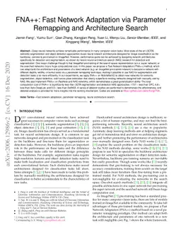 FNA++: Fast Network Adaptation via Parameter Remapping and Architecture
  Search