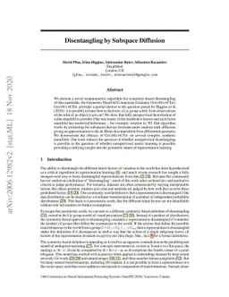 Disentangling by Subspace Diffusion