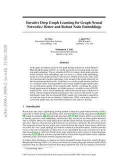 Iterative Deep Graph Learning for Graph Neural Networks: Better and
  Robust Node Embeddings