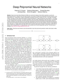Deep Polynomial Neural Networks