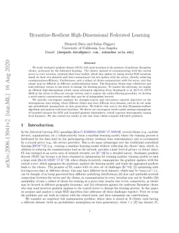Byzantine-Resilient High-Dimensional Federated Learning