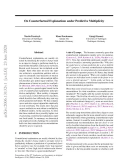 On Counterfactual Explanations under Predictive Multiplicity