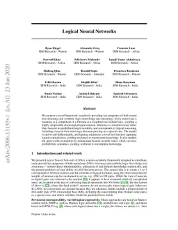 Logical Neural Networks