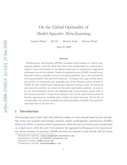 On the Global Optimality of Model-Agnostic Meta-Learning