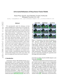 Adversarial Robustness of Deep Sensor Fusion Models