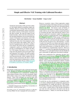 Simple and Effective VAE Training with Calibrated Decoders