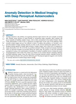 Anomaly Detection in Medical Imaging with Deep Perceptual Autoencoders