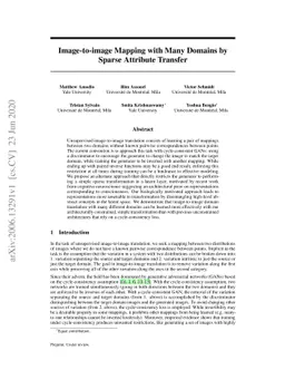 Image-to-image Mapping with Many Domains by Sparse Attribute Transfer