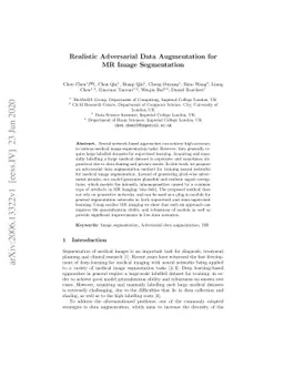 Realistic Adversarial Data Augmentation for MR Image Segmentation