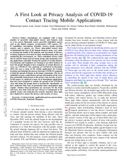 A First Look at Privacy Analysis of COVID-19 Contact Tracing Mobile
  Applications