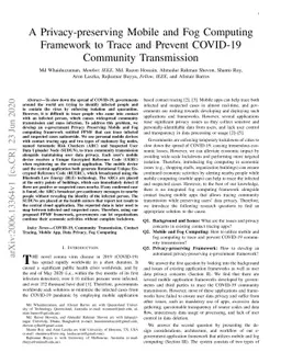 A Privacy-preserving Mobile and Fog Computing Framework to Trace and
  Prevent COVID-19 Community Transmission