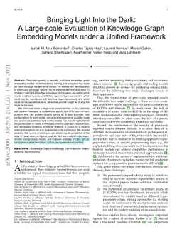 Bringing Light Into the Dark: A Large-scale Evaluation of Knowledge
  Graph Embedding Models Under a Unified Framework