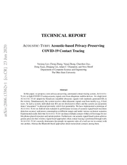 ACOUSTIC-TURF: Acoustic-based Privacy-Preserving COVID-19 Contact
  Tracing