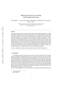 Spherical Perspective on Learning with Normalization Layers