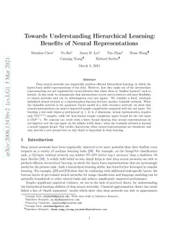 Towards Understanding Hierarchical Learning: Benefits of Neural
  Representations