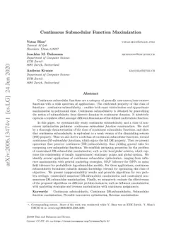 Continuous Submodular Function Maximization
